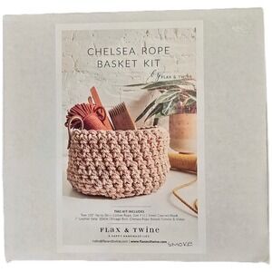 Flax & Twine Chelsea rope basket kit, smoke NIB